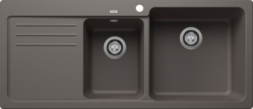 Naya 8S UX kjøkkenvask, 116x50 cm, grå