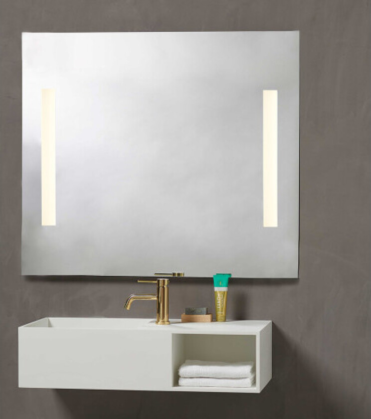 Godhavn speil med lys, 100x85 cm