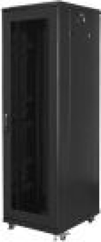 - Rack skap - med 4 kjølevifter - 230 V - svart, RAL 9004 - 42U - 19