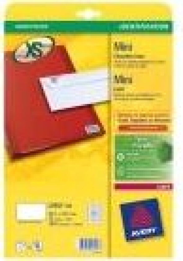 Etiketter , transparent, 38,1 x 21,2 mm, eske à 1.625 stk.