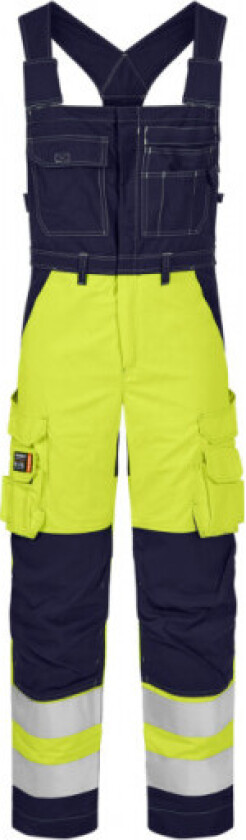 Flammehemmende kjeledress 584081, High-Vis på 2 gule/marineblå, 58