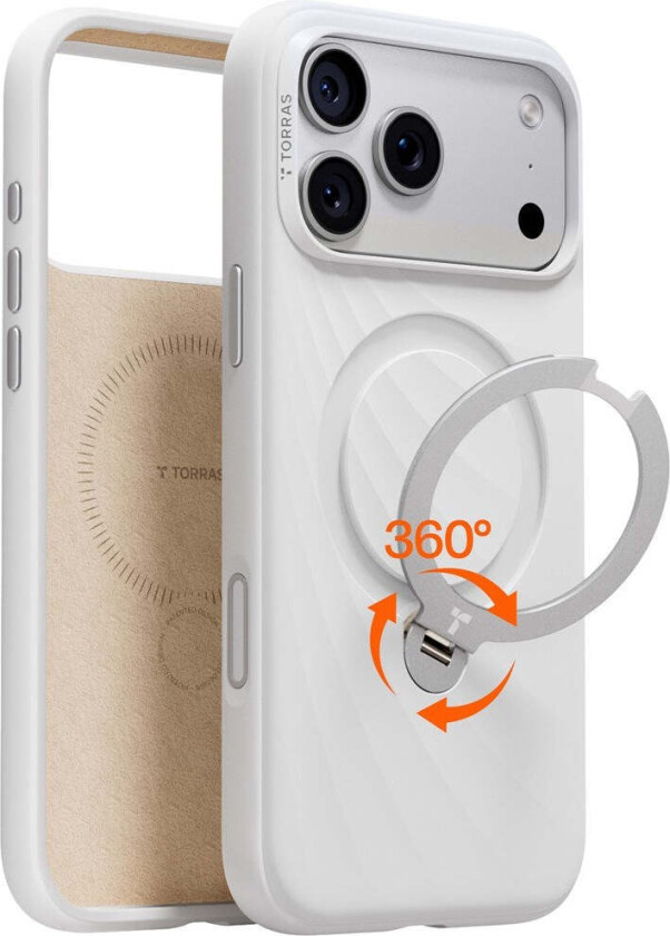 iPhone 18 Pro Max / 17 Pro Max TORRAS Ostand Q3 Wind Deksel - MagSafe Kompatibel - Hvit