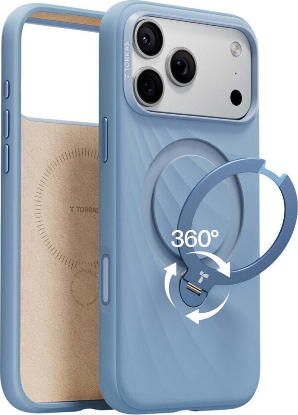 iPhone 18 Pro / 17 Pro TORRAS Ostand Q3 Wind Deksel - MagSafe Kompatibel - Blå