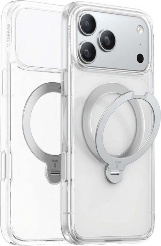iPhone 18 Pro Max / 17 Pro Max TORRAS Ostand Q3 Spin Deksel - MagSafe Kompatibel - Gjennomsiktig