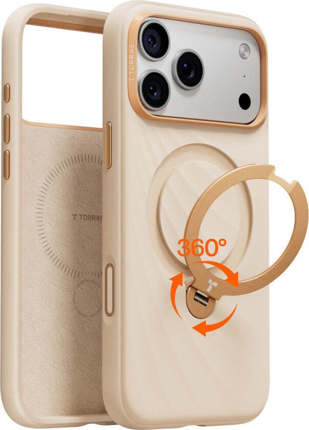 iPhone 18 Pro / 17 Pro TORRAS Ostand Q3 Wind Deksel - MagSafe Kompatibel - Beige