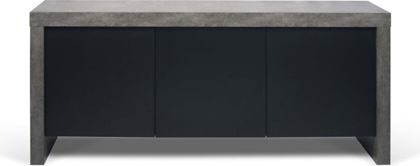 TEMAHOME Kobe Skjenk med 3 dører - Betonglook og sort, 188 cm