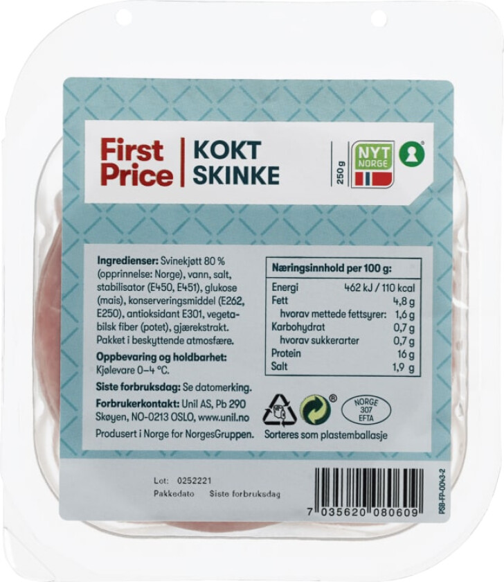 Skinke Kokt 250g