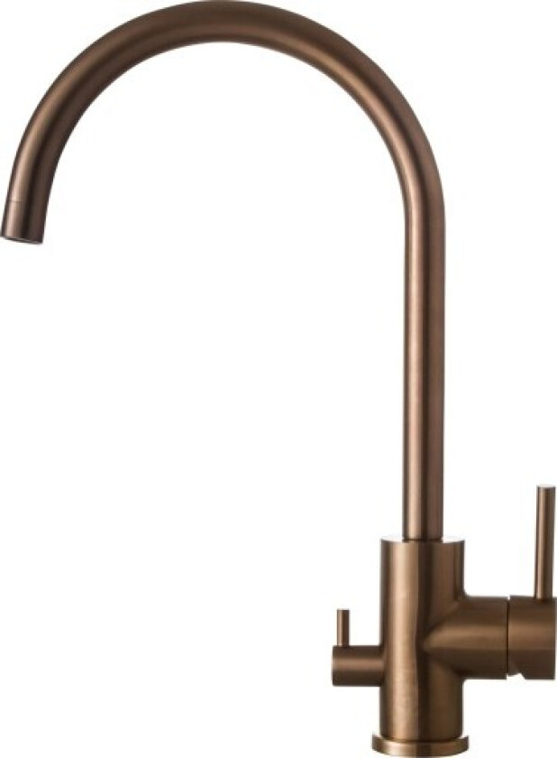 Steel Curve Amber D kjøkkenarmatur, kobber
