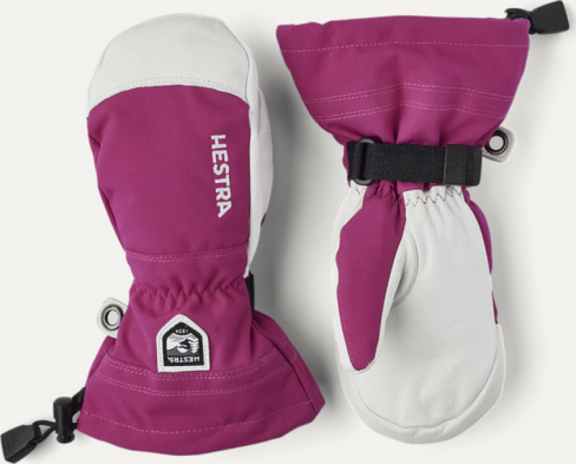 Juniors' Army Leather Heli Ski Mitt 7, Fuchsia