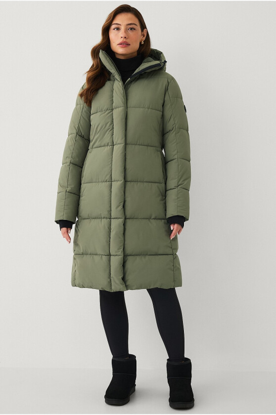 Kåpe Warm Mid Length Parka W - Grønn
