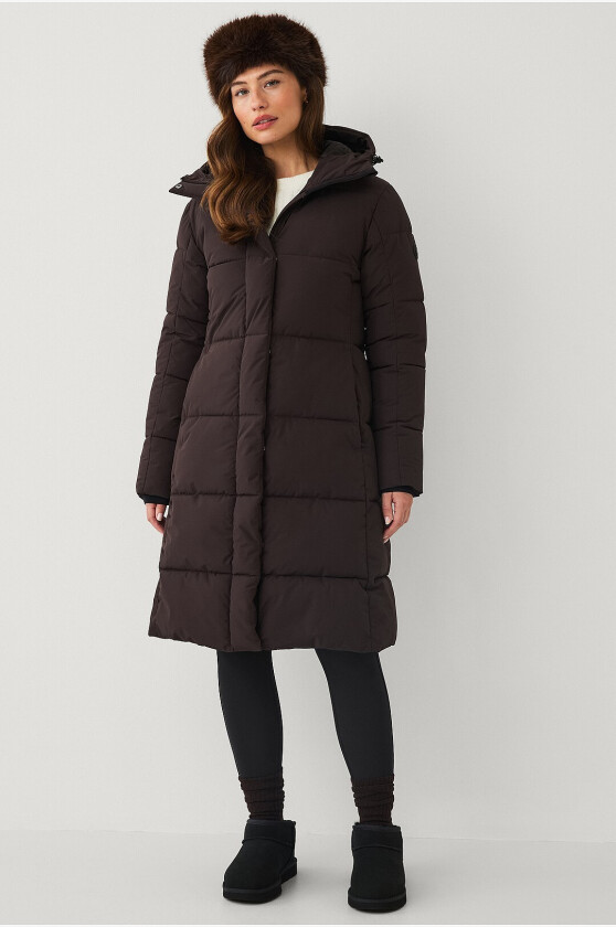 Kåpe Warm Mid Length Parka W - Brun