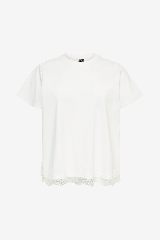Topp Vmcsara Mette Lace Ss Jrs Cur - Hvit