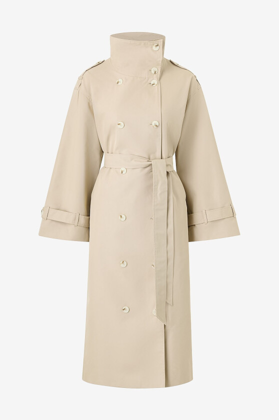 Trenchcoat High Neck Cotton - Beige