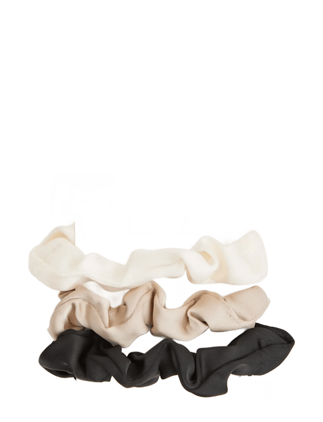 Satin Hair Scrunchie 3-Pack - MULTI BLACK - One Size