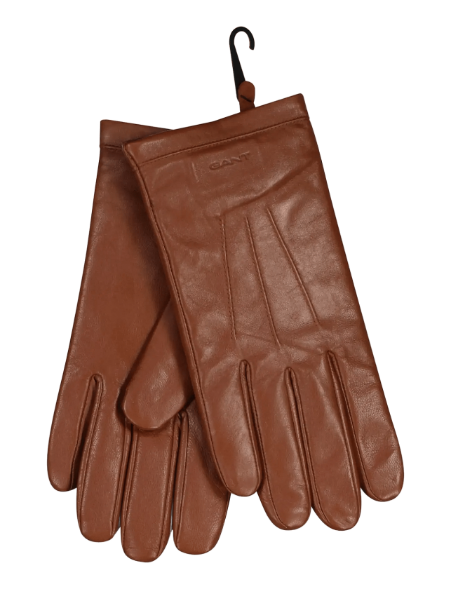 Cashmere Lined Lambskin Gloves - COGNAC - M