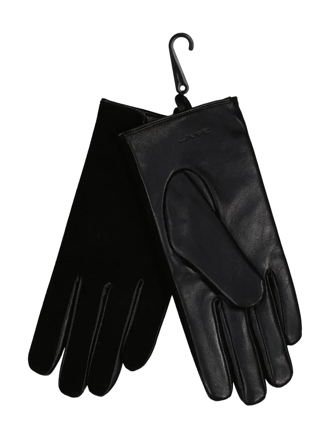 Leather Suede Gloves - BLACK - M