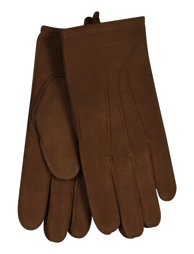 Cashmere Lined Suede Gloves - CARAMEL BROWN - L