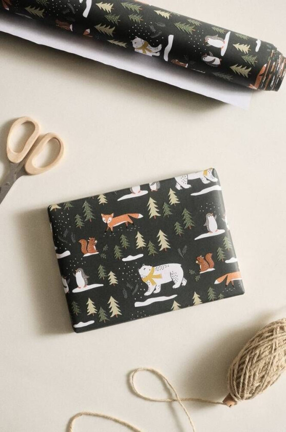 ANIMAL FOREST gavepapir - lengde 10 meter Multi