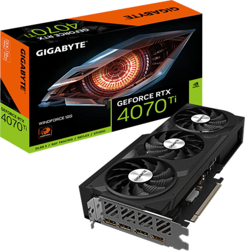 GeForce RTX 4070 Ti WindForce - 12GB GDDR6X RAM - Grafikkort