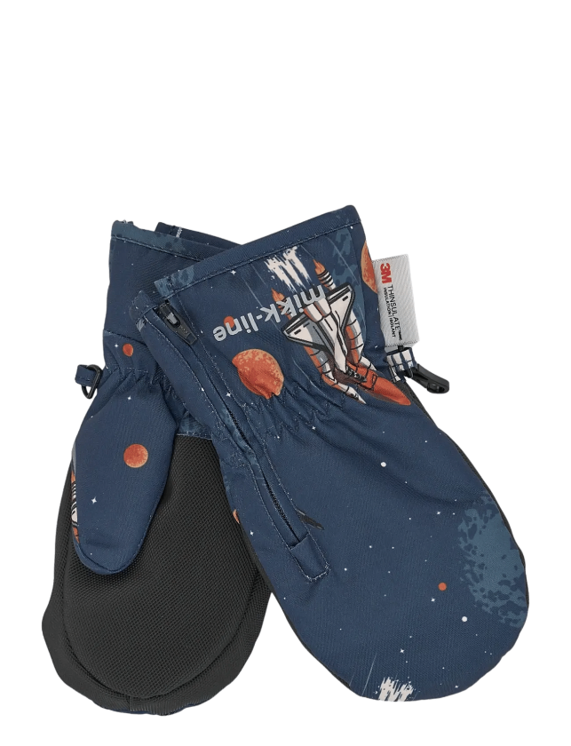 Polyester Mittens Aop W. Zip - SPACE AOP - 74/80