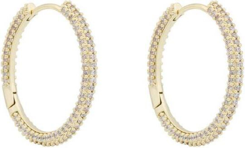 Snö Of Sweden North Ring Earrings Gold/Clear 25mm