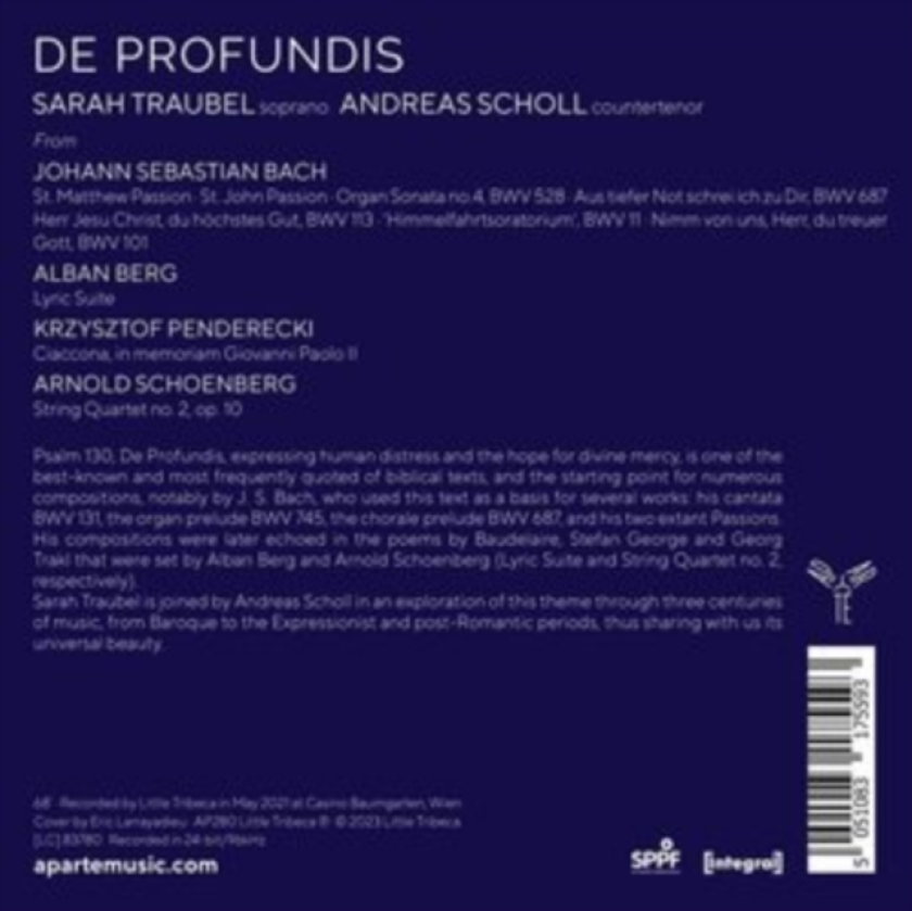 Sarah Traubel: De Profundis CD