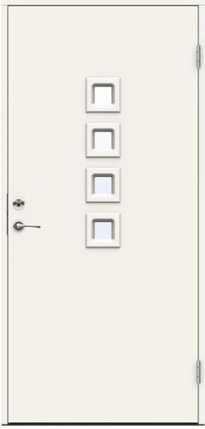 Dørsett Michigan 9x21 Høyre Hvitmalt Med Trefiberkjerne Og Klart Glass