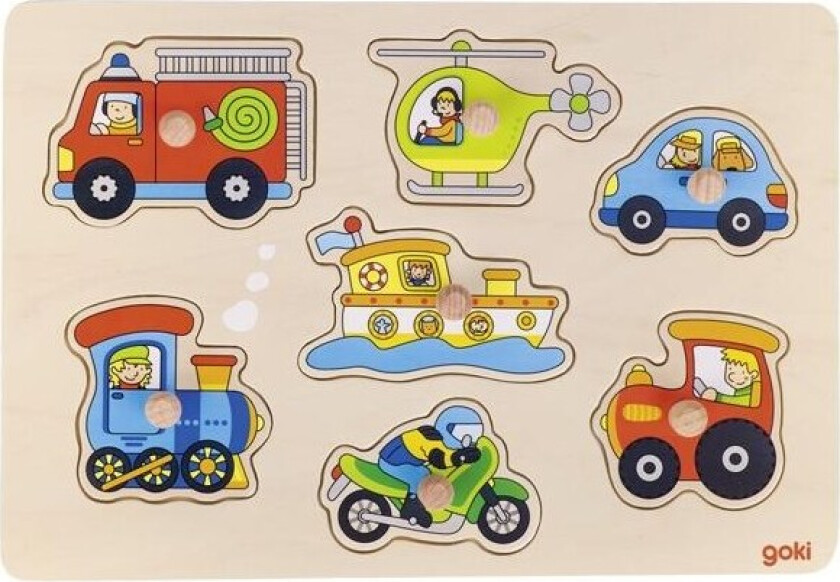 Wooden Stud Puzzle Vehicles 7pcs. Tre