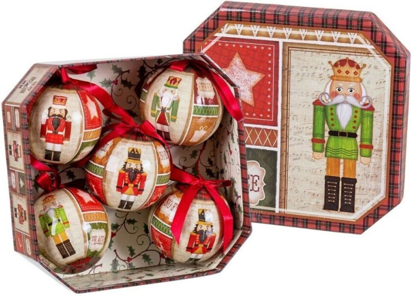 Juletrekuler Flerfarget Papir Polyfoam Nøtteknekker 7,5 x 7,5 x 7,5 cm (5 tall)