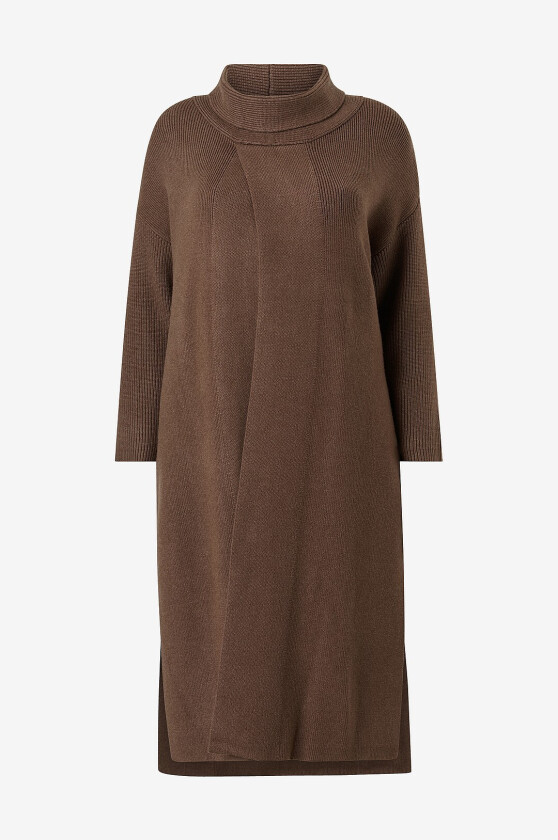 Kofte Long Coatigan And LS Sleeves - Brun