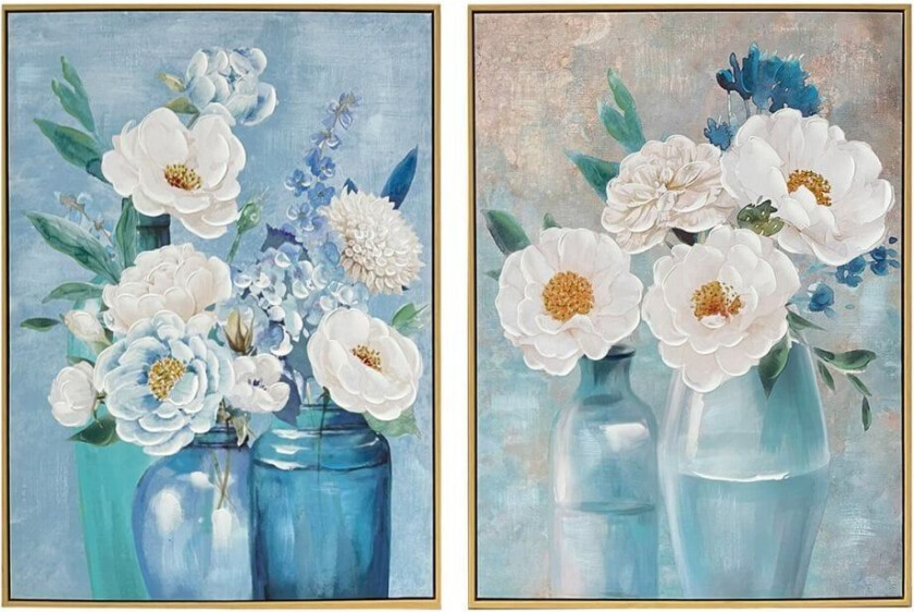 Canvas DKD Home Decor 60 x 3,5 x 80 cm Vase Shabby Chic (2 kvanta)