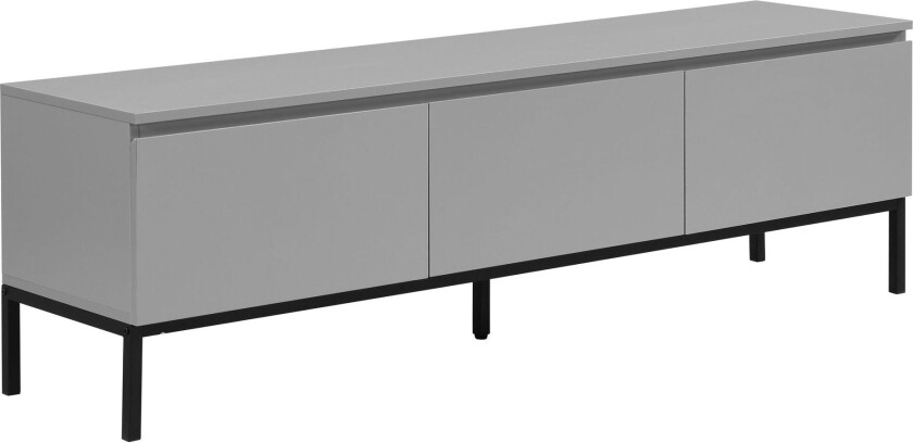 Dorvik TV-benk 150 cm med 3 skuffer - lysegrå og svart