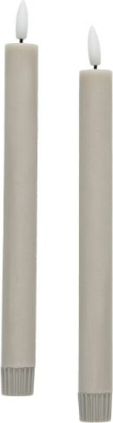 LED Kronelys Grå 24cm 2-pack Batteridrevet med Timer