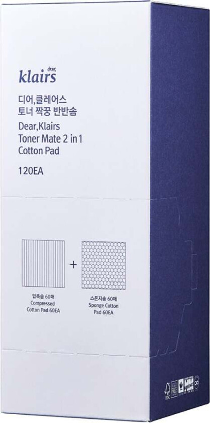 Toner Mate 2 in 1 Cotton pad, 120 stk