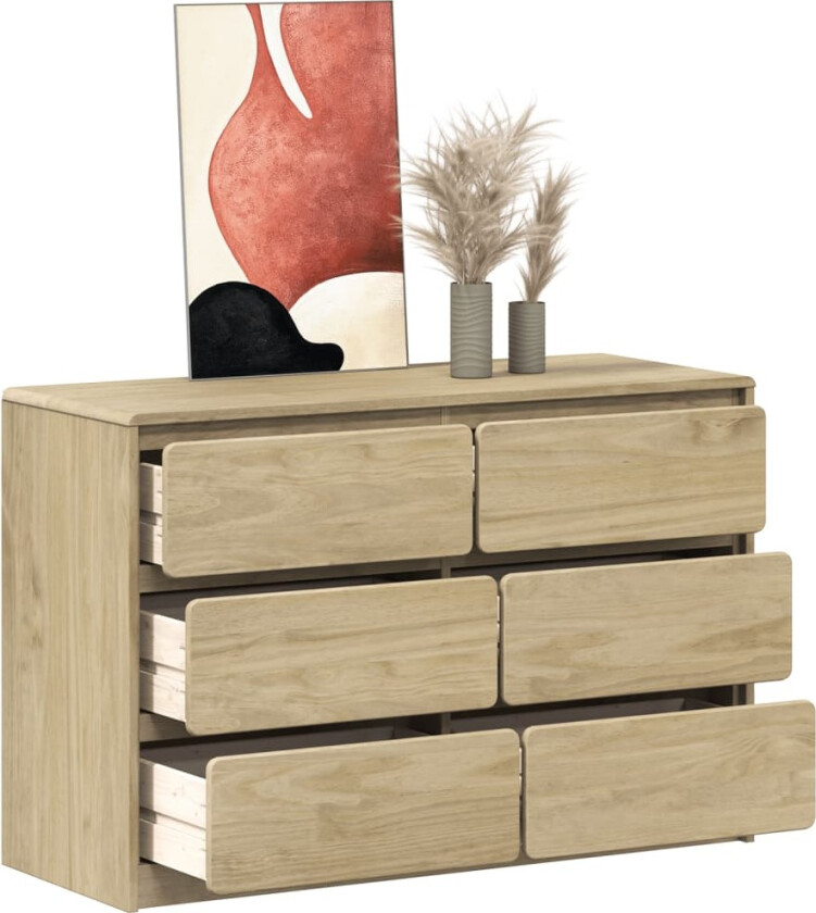 Kommode SAUDA eik 111x43x73,5 cm heltre furu