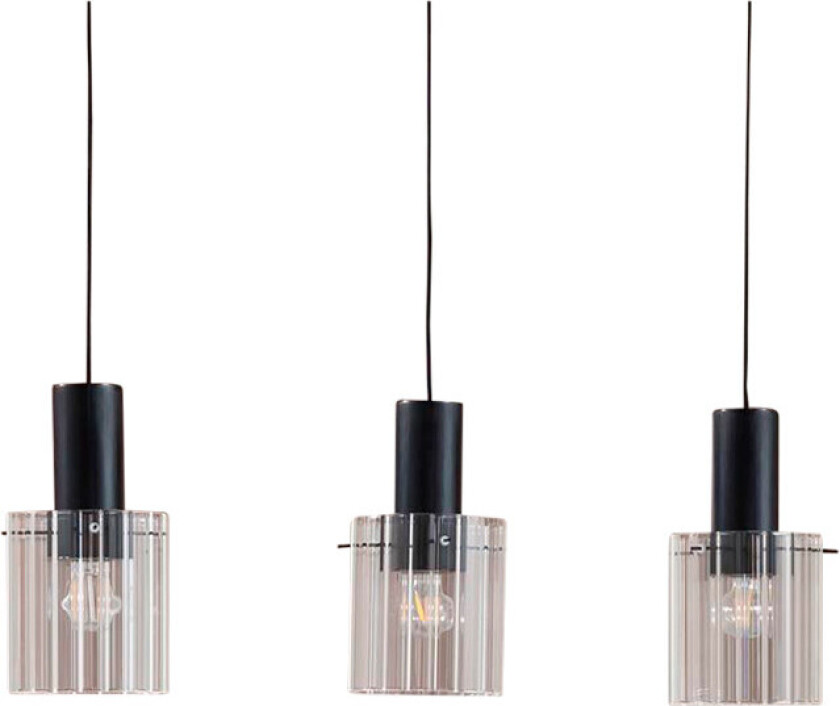 Eirian hengelampe m glass-skjermer, 3 lysk
