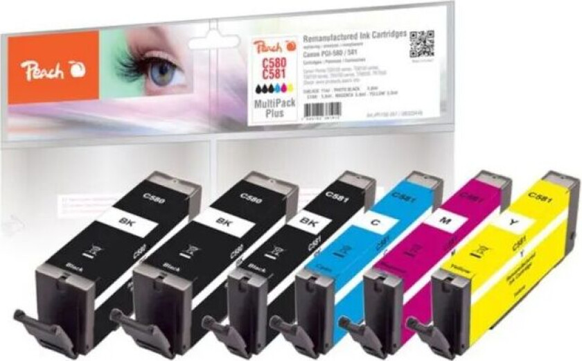 PGI-580 og CLI-581 Blekkpatron 5(+1)-pk.