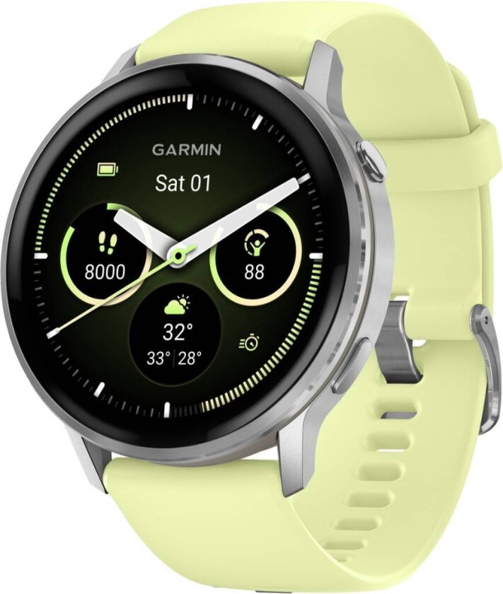 Venu 4 - 45 mm, Smartwatch, Silver W/ Citron Band