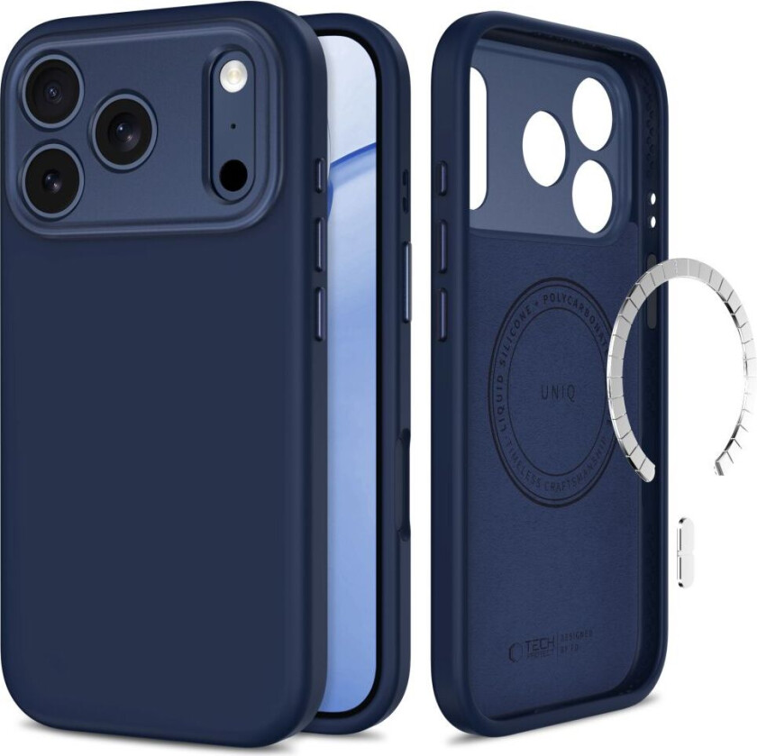 Uniq MagSafe CC-etui til iPhone 18 Pro / 17 Pro – marineblå