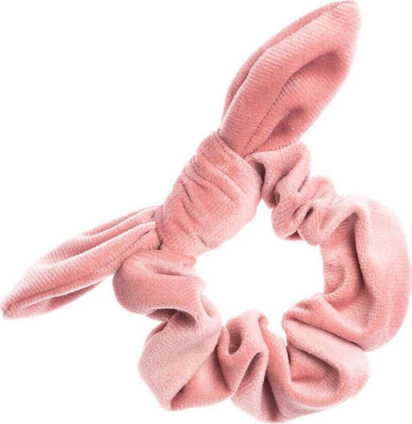 DARK Velvet Scrunchie With Bow Blush Rose