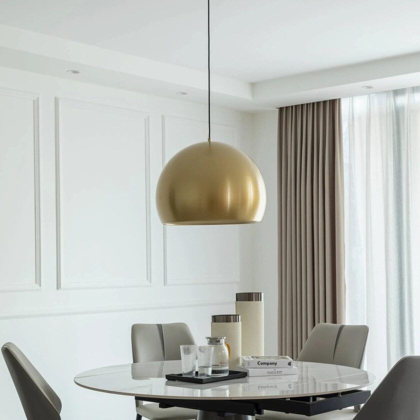 Lythara LED-hengelampe, messing, Ø 50cm