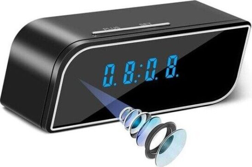 Smart WiFi sikkerhetskamera digital vekkerklokke