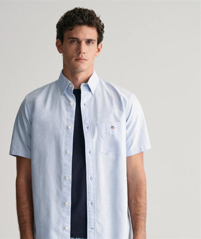 Gant Oxford Short Sleeve Shirt - Light Blue Blå XL