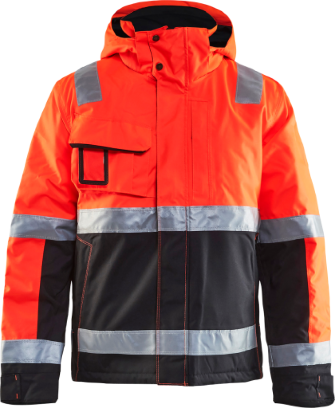 Vinterjakke HiVis rød/svart l