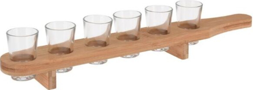 Shotglass Sett 7 Stk Med Trepladeservering