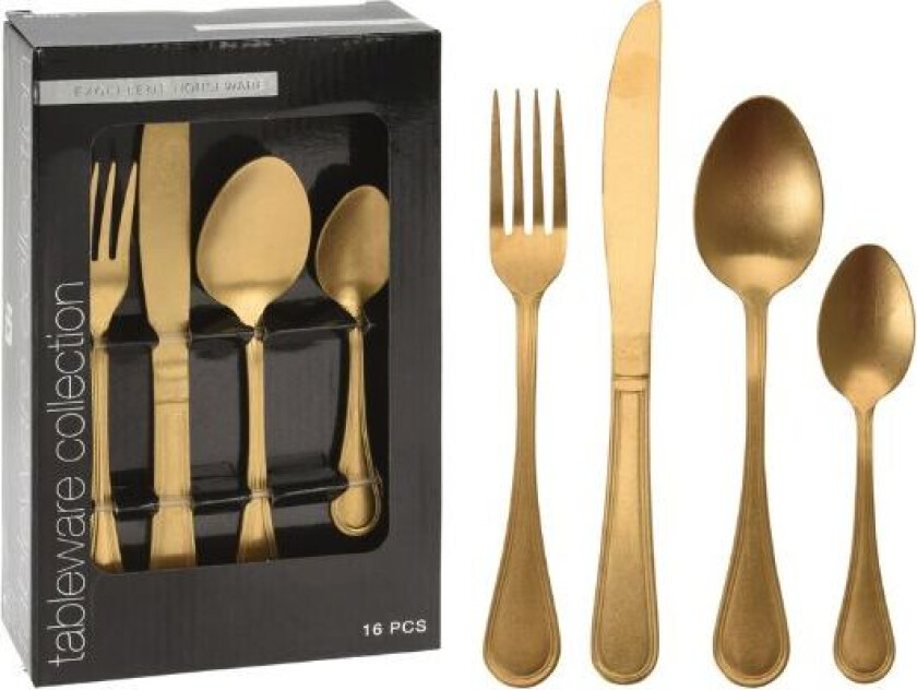 Bestikksett 16 Deler Antikkgull