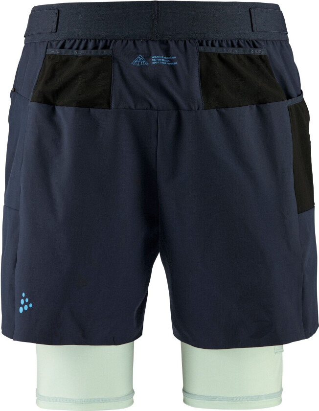 Men's Pro Trail 2in1 Shorts Blaze/Plexi S, Blaze/Plexi