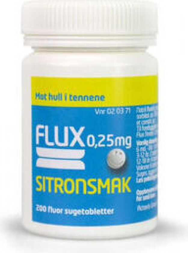 Fluortabletter 0,25mg sitronsmak, 200 stk.