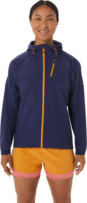 Asics Fujitrail Waterproof Jacket, løpejakke, treningsjakke, dame Indigo Blue/sandstor