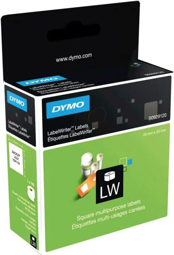 Dymo Etiketter Universal Kvadratiska 25x25mm - Lw